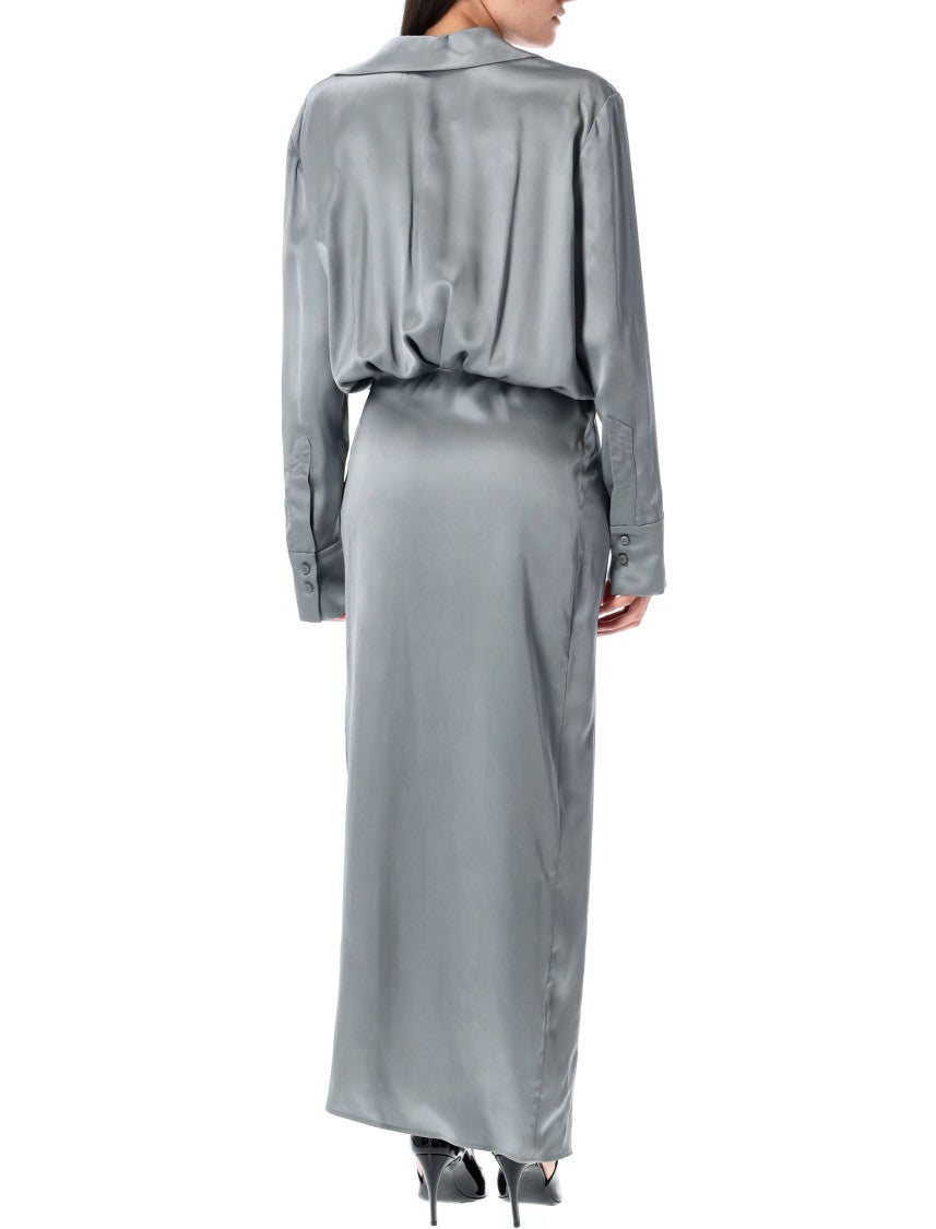 The Attico Ankle-Length Satin Long Dress