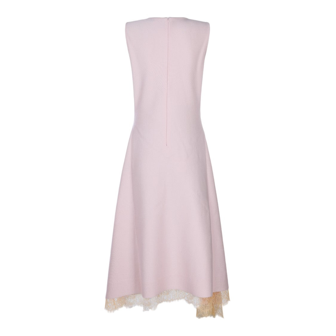 Alexander Mcqueen Pink Midi Dress With Asymmetrical Hem