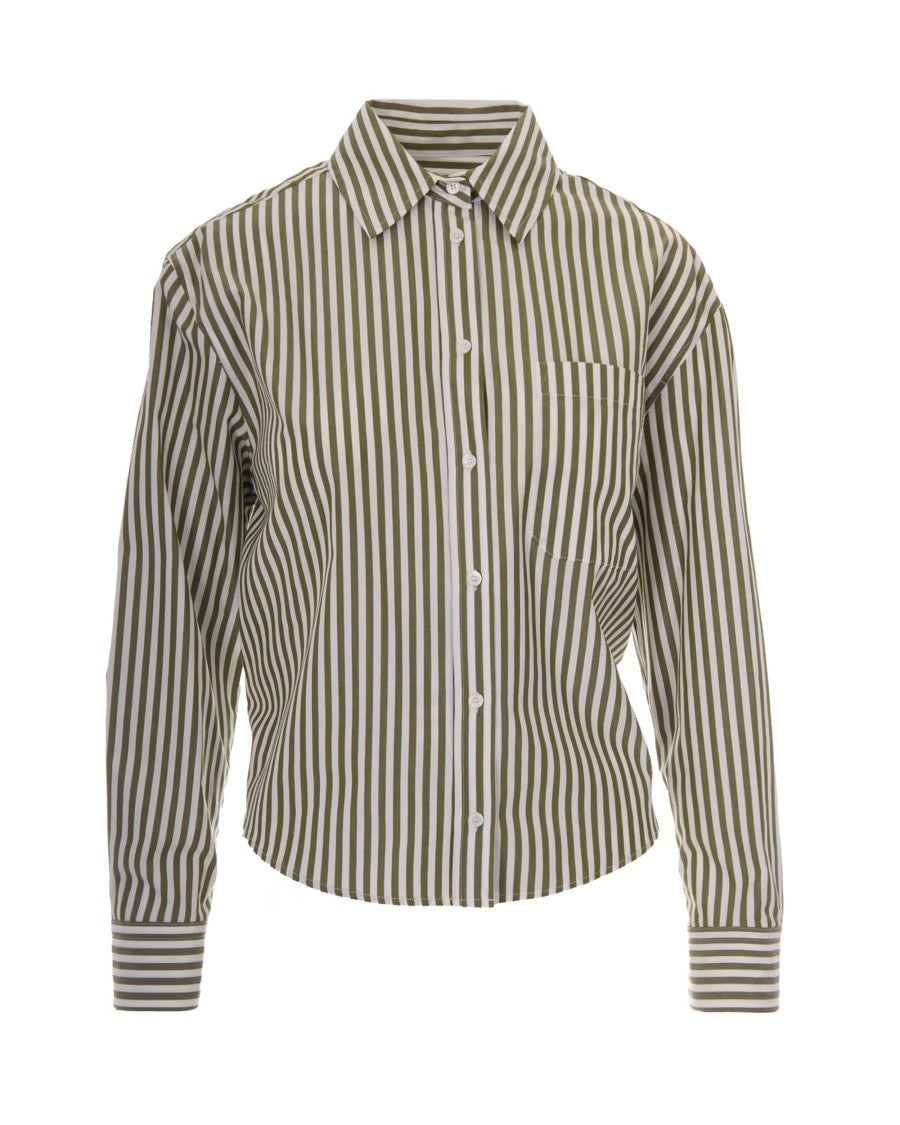 Max Mara Pistachio Panetto Striped Cotton Boxy Shirt