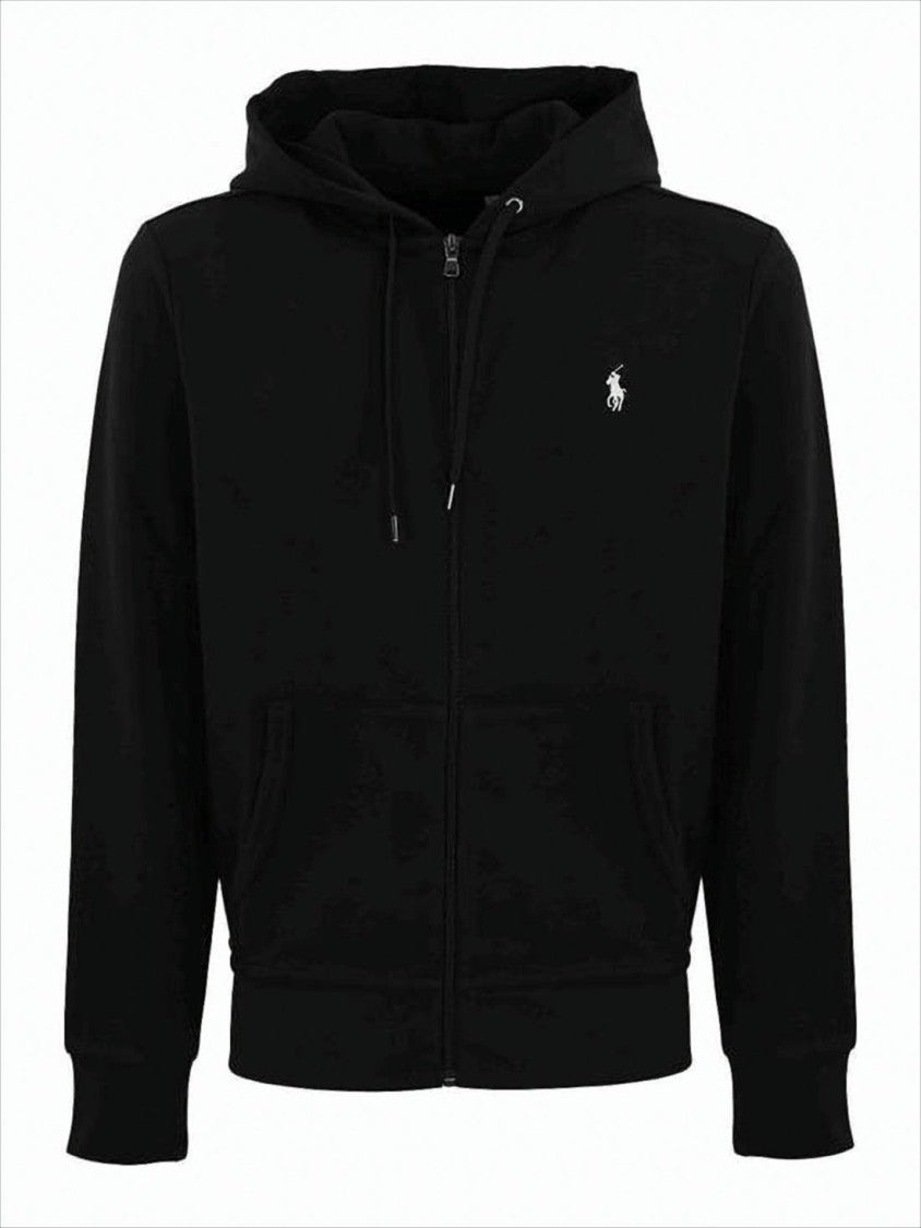 Polo Ralph Lauren Black Zip-Up Hoodie With Drawstring Hood
