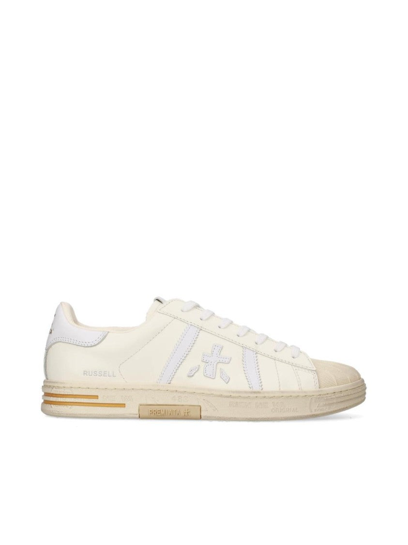 Premiata Leather Logo Lace-Up Sneakers