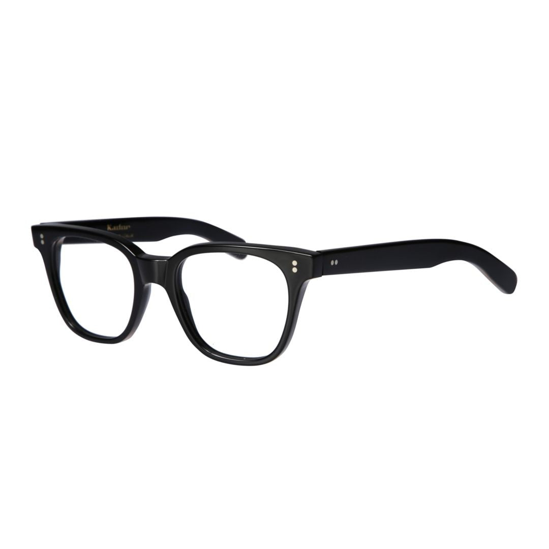 Kador Kore Rounded Square Black Frame Eyeglasses With Metallic Accents