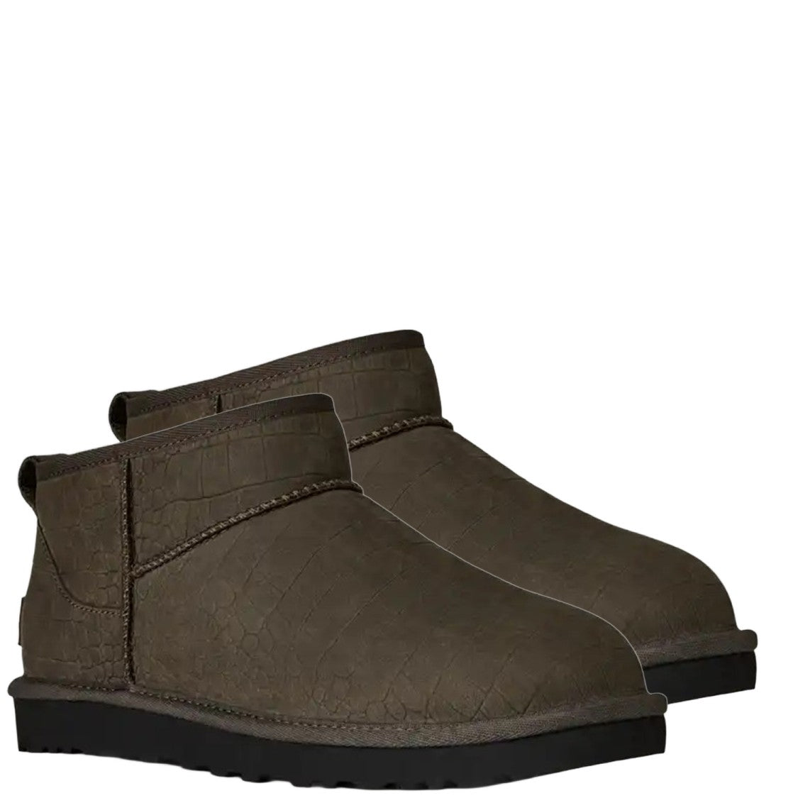 Ugg Animal Print Dark Gray Leather Ankle Boots