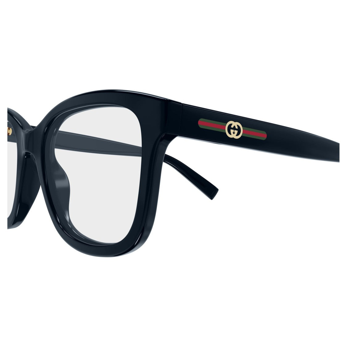 Gucci Oversized Square Frame Eyeglasses With Signature Stripe Detail
