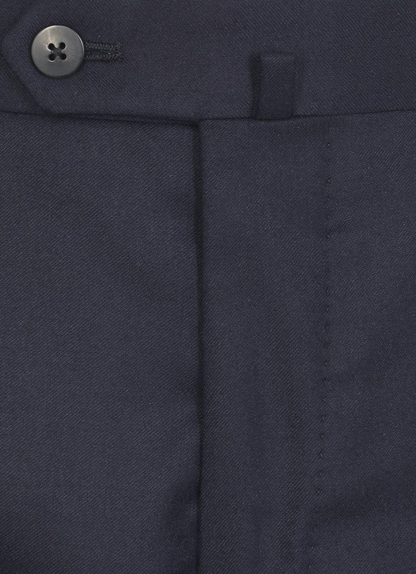 Caruso Dark Blue Tailored Wool Suit