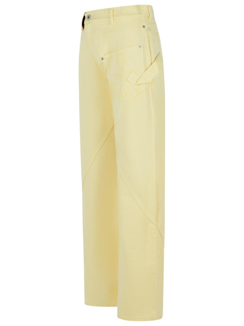 J. W. Anderson Workwear' Cotton Pants With Yellow Twisted Leg
