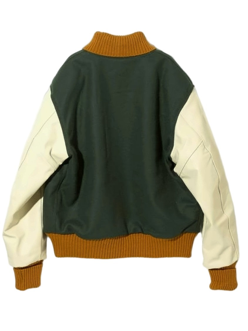 Engineered Garments Sporty Casual Jacket With Leather Sleeves