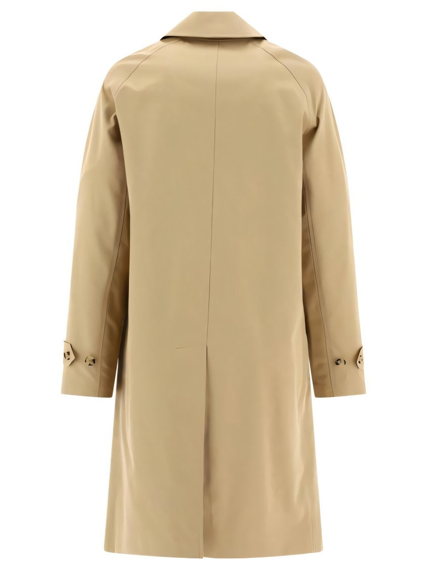Burberry Straight Silhouette Cotton Coat With Classic Collar