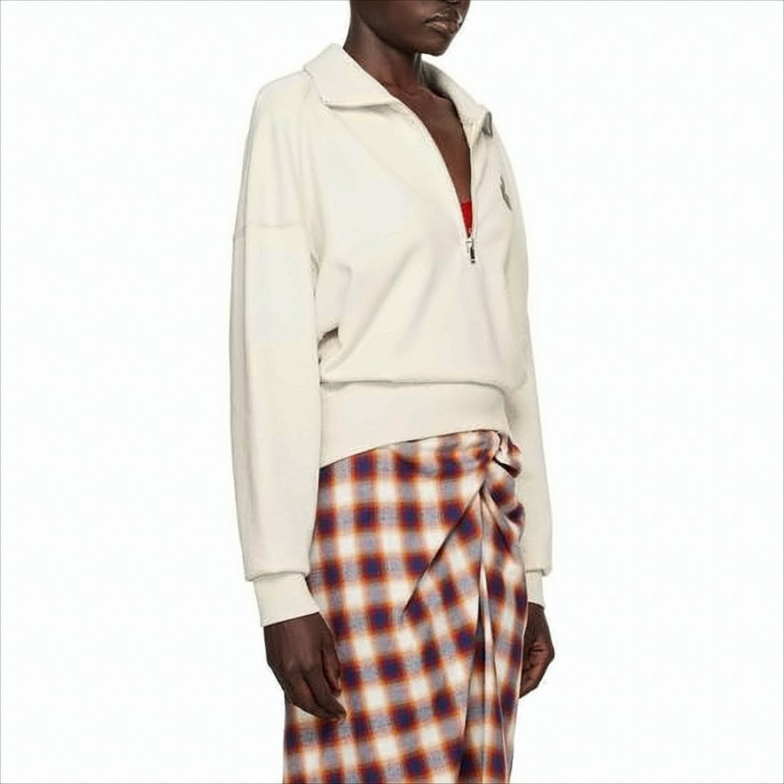 Isabel Marant Relaxed Fit Half-Zip Hooded Top With Ribbed Details
