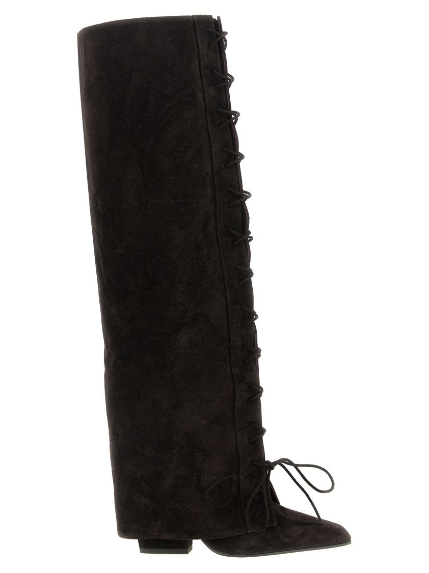 Paris Texas 'Jane Fold Over Lace Up' Boots