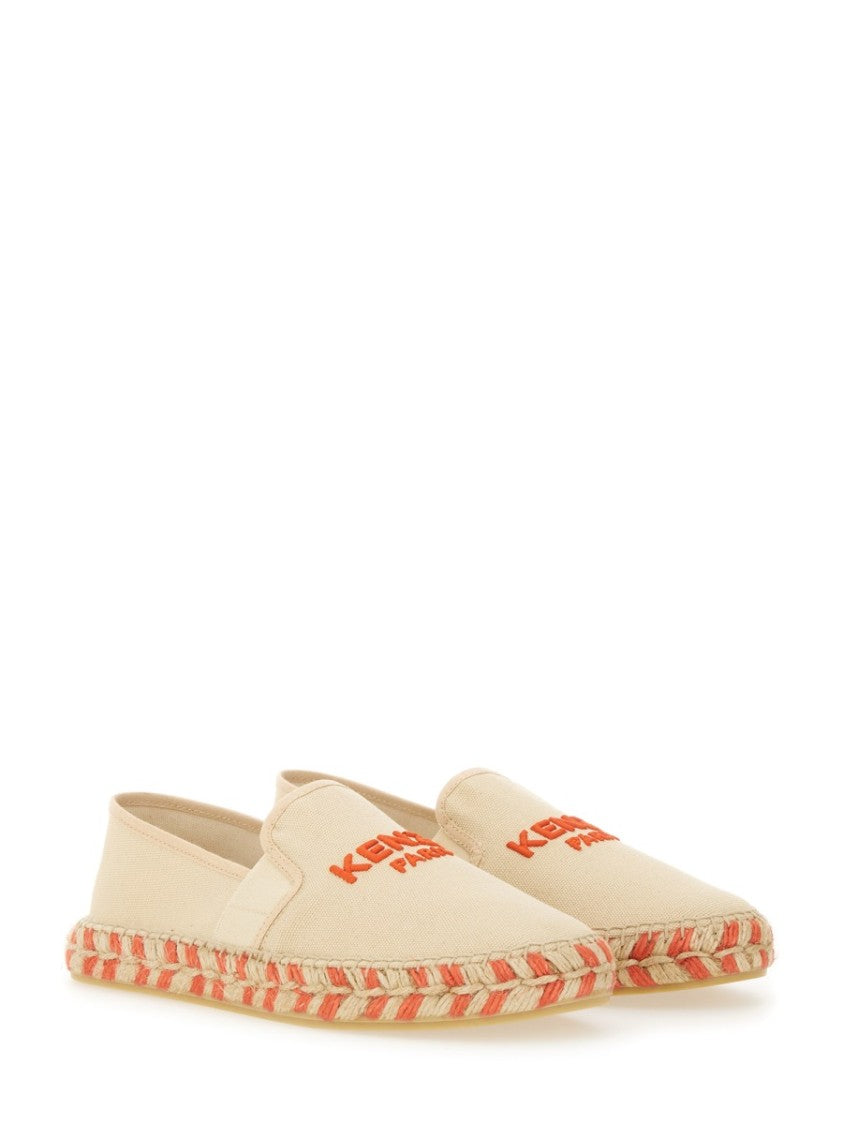 Kenzo White Logo Cotton Espadrilles