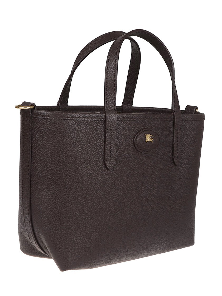 Burberry Reversible Handbag In Textured Calf Grain Leather