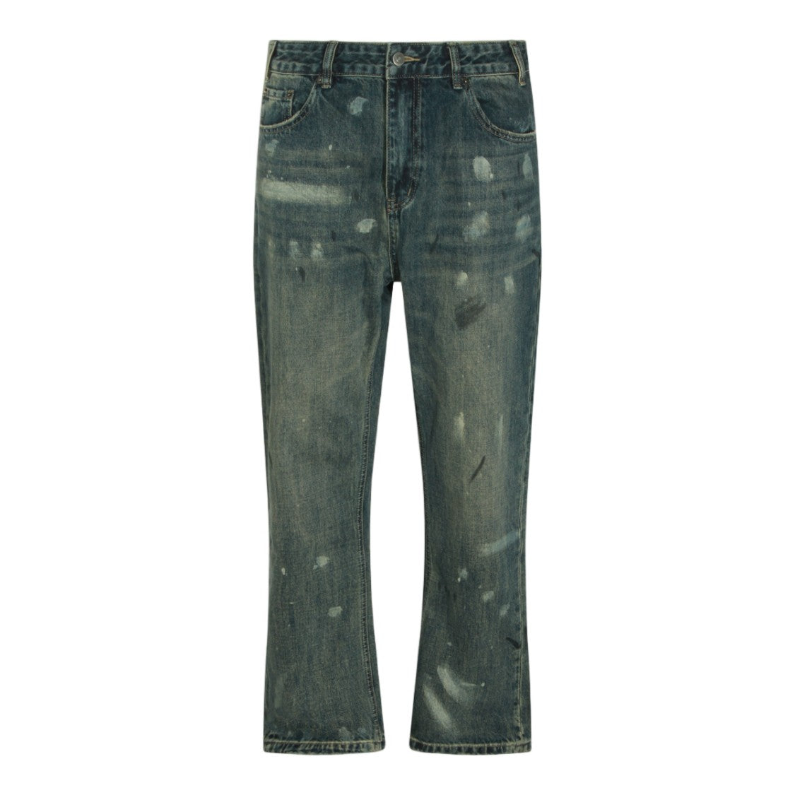 Found Distressed Vintage Jeans With Classic Five-Pocket Design