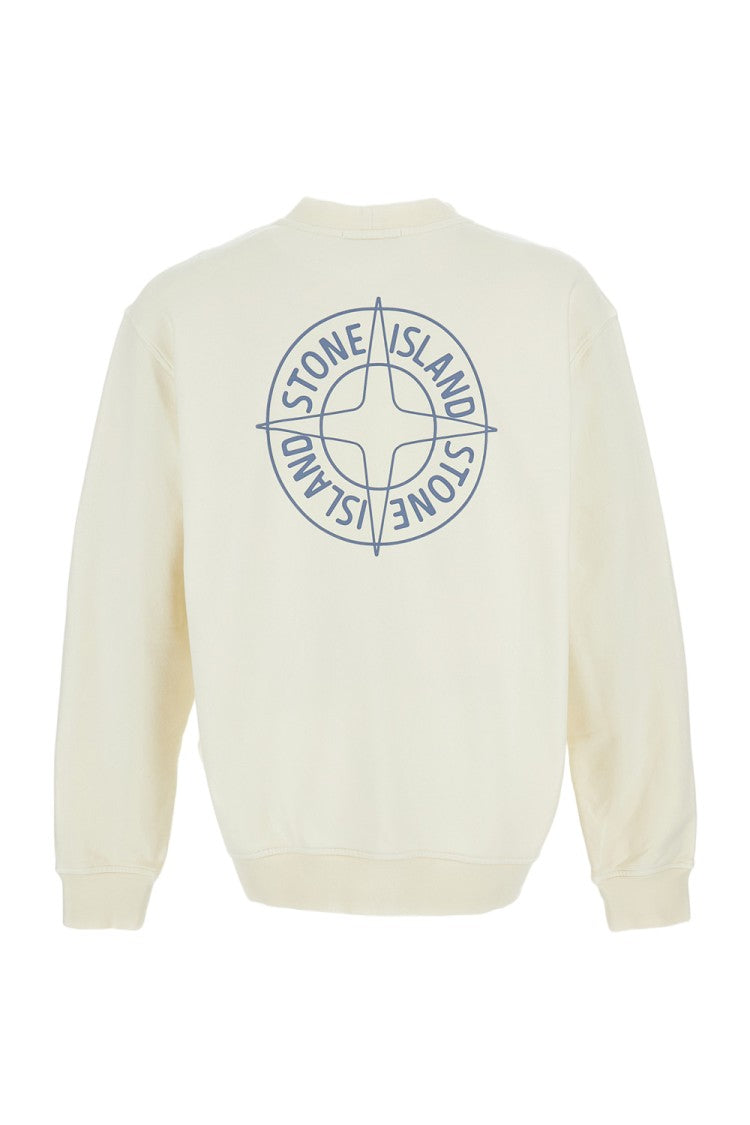 Stone Island Cotton Crew Neck Sweatshirt With Ribbed Details