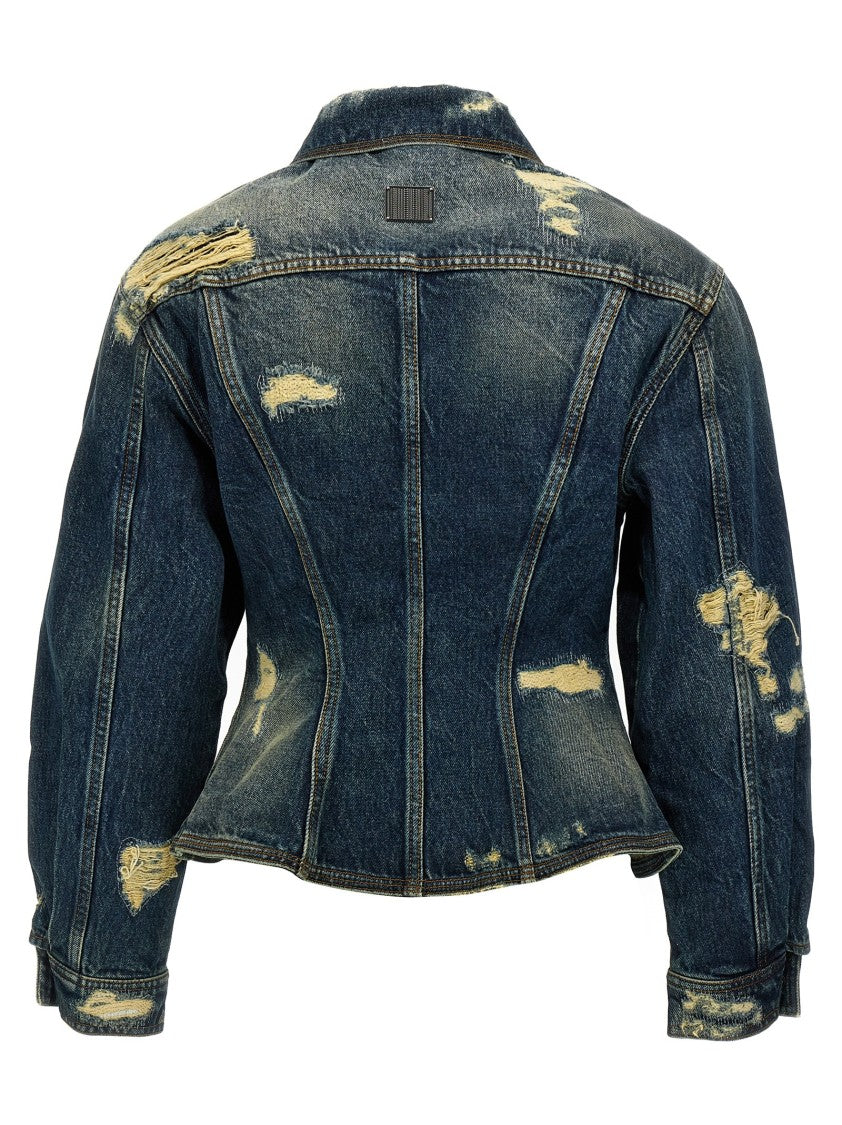 Marc Jacobs The Rip And Repair Fluted Denim Jacket' Jacket