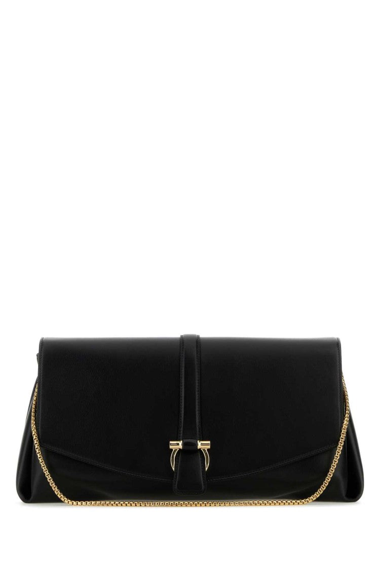 Salvatore Ferragamo Black Leather Large Crossbody Bag