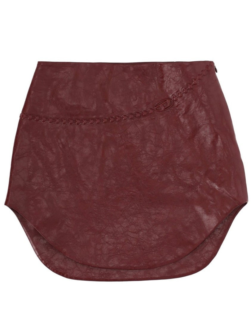Diesel Neutrals O-Hara Curved Hem Viscose Miniskirt