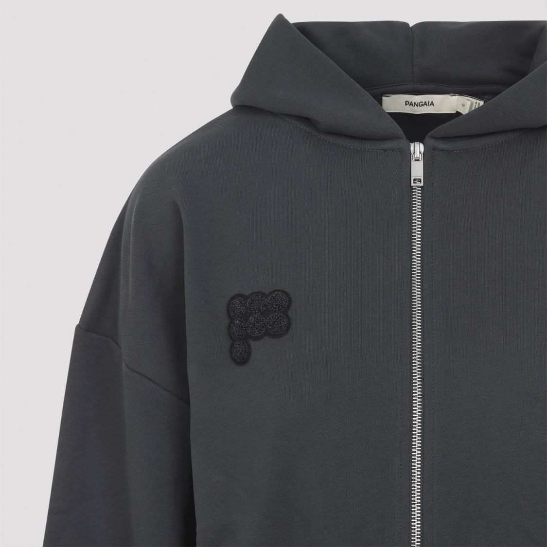 Pangaia Cropped Black Sweatshirt With Hood