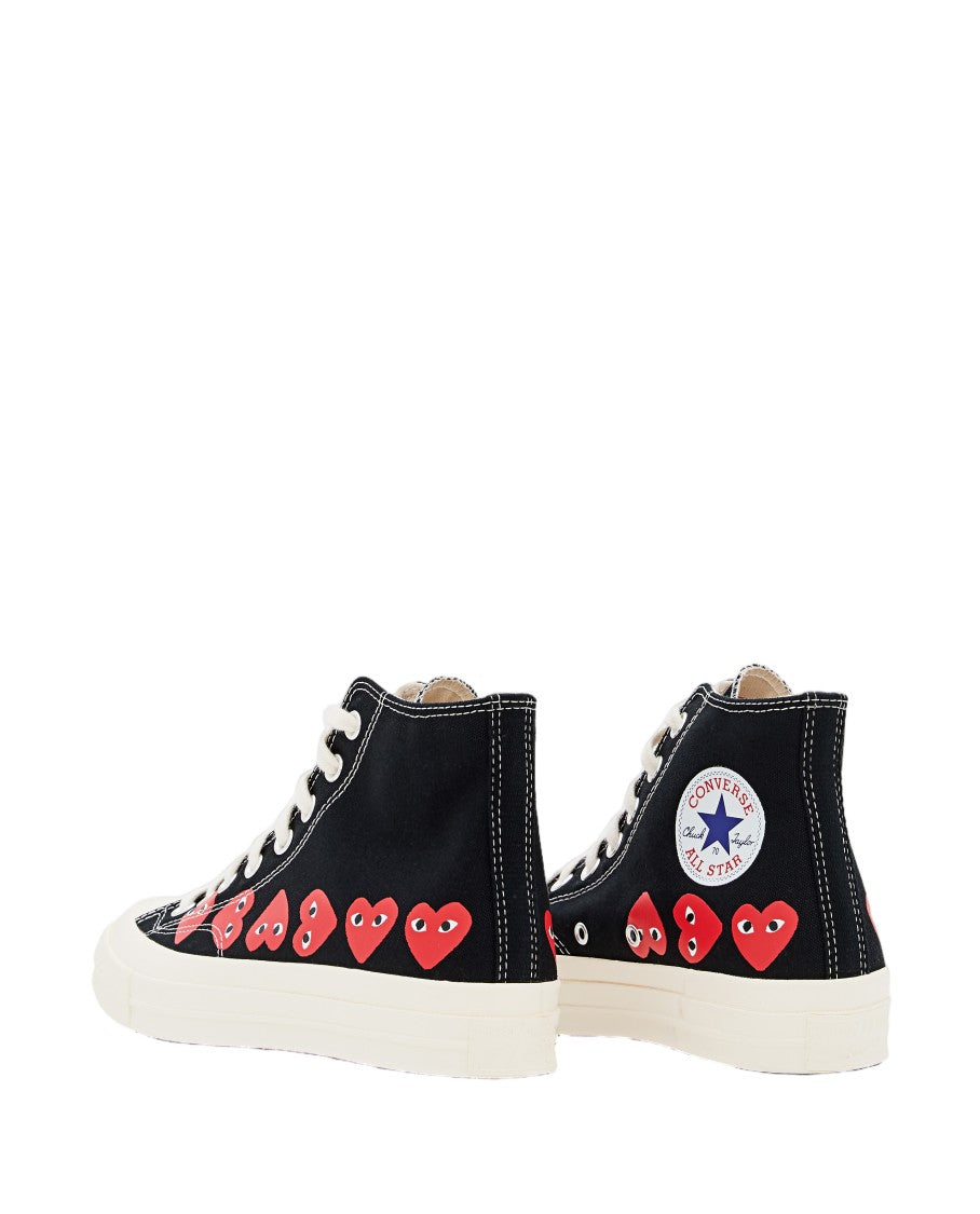 Comme Des Garçons Black High-Top Canvas Rubber Sneakers