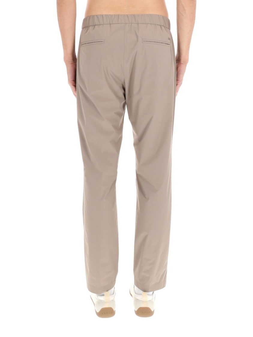 Herno Neutrals Drawstring Elastic Waistband Polyamide Straight-Leg Pants