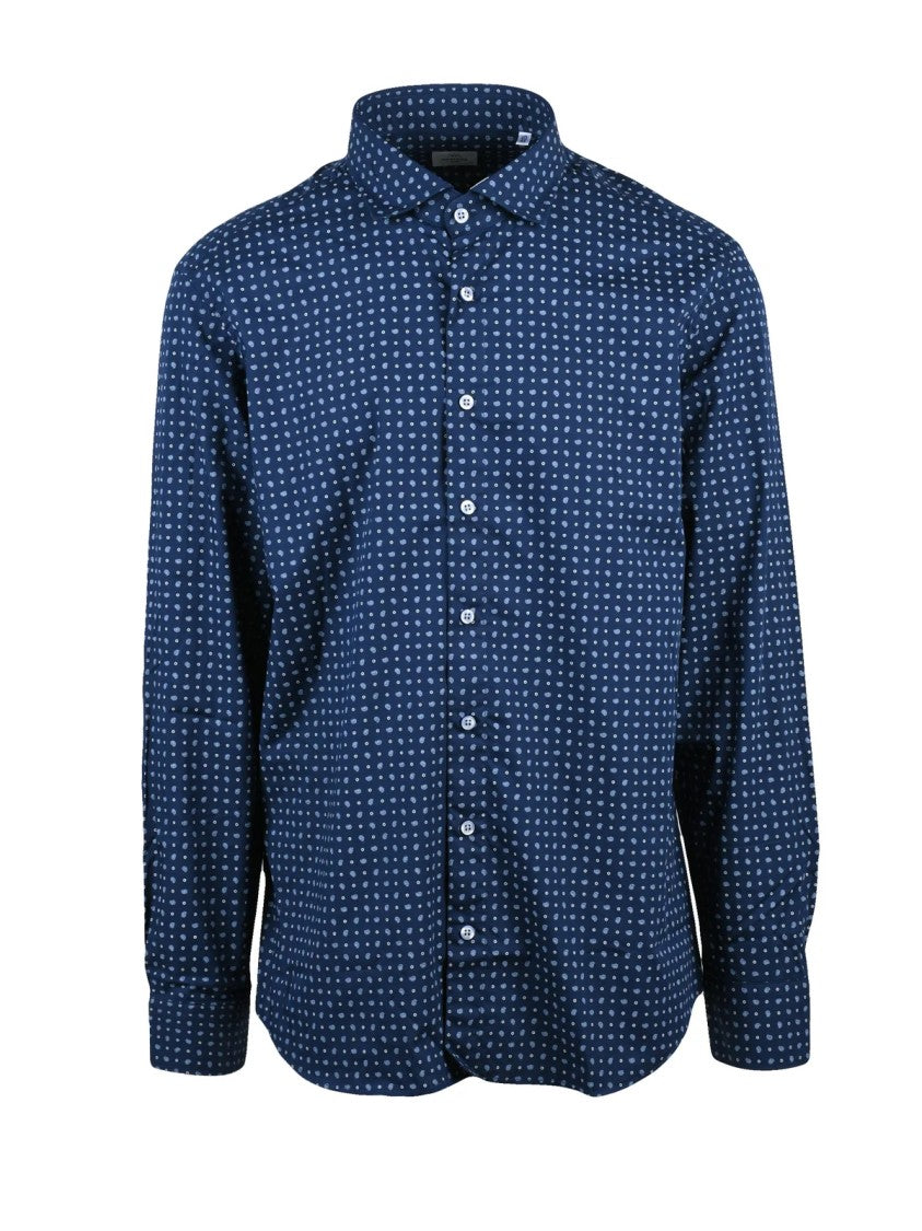 Mariano Napoli Blue/Light Blue Striped Cotton Shirt