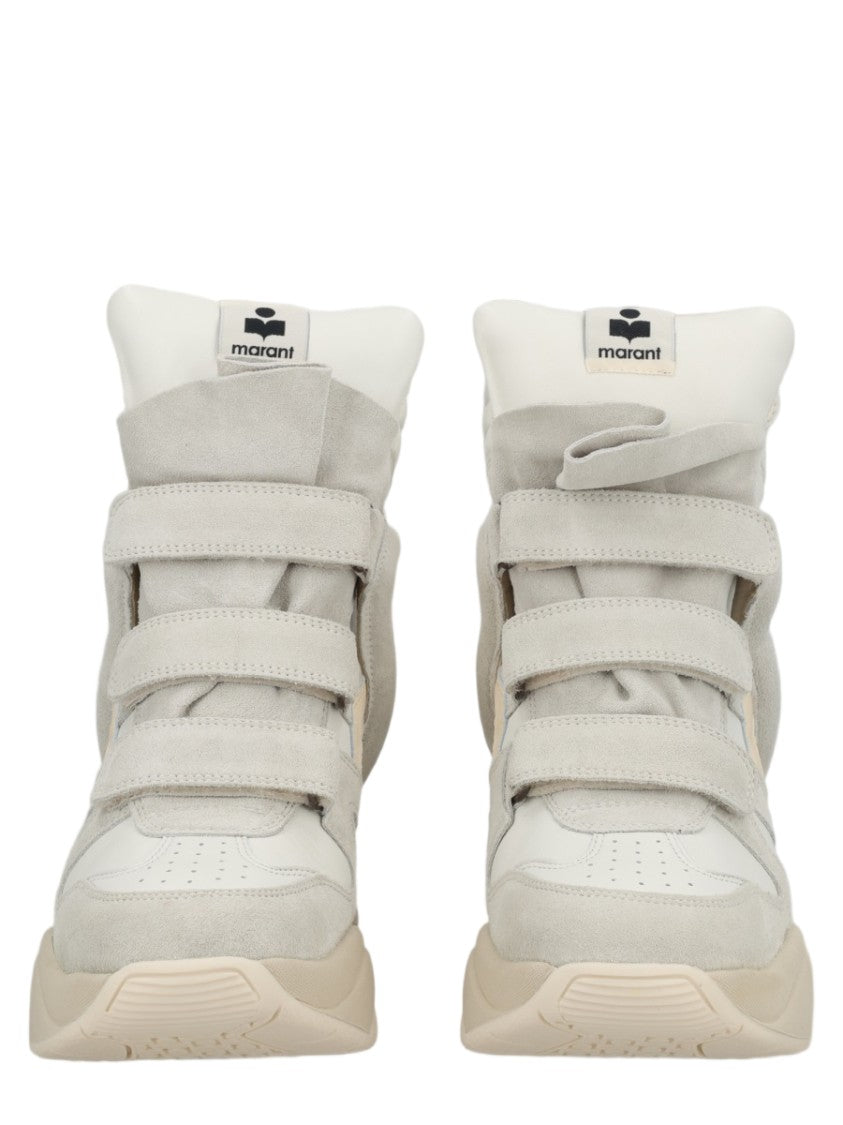 Isabel Marant Balskee Wedge Sole Padded Collar Leather Sneakers