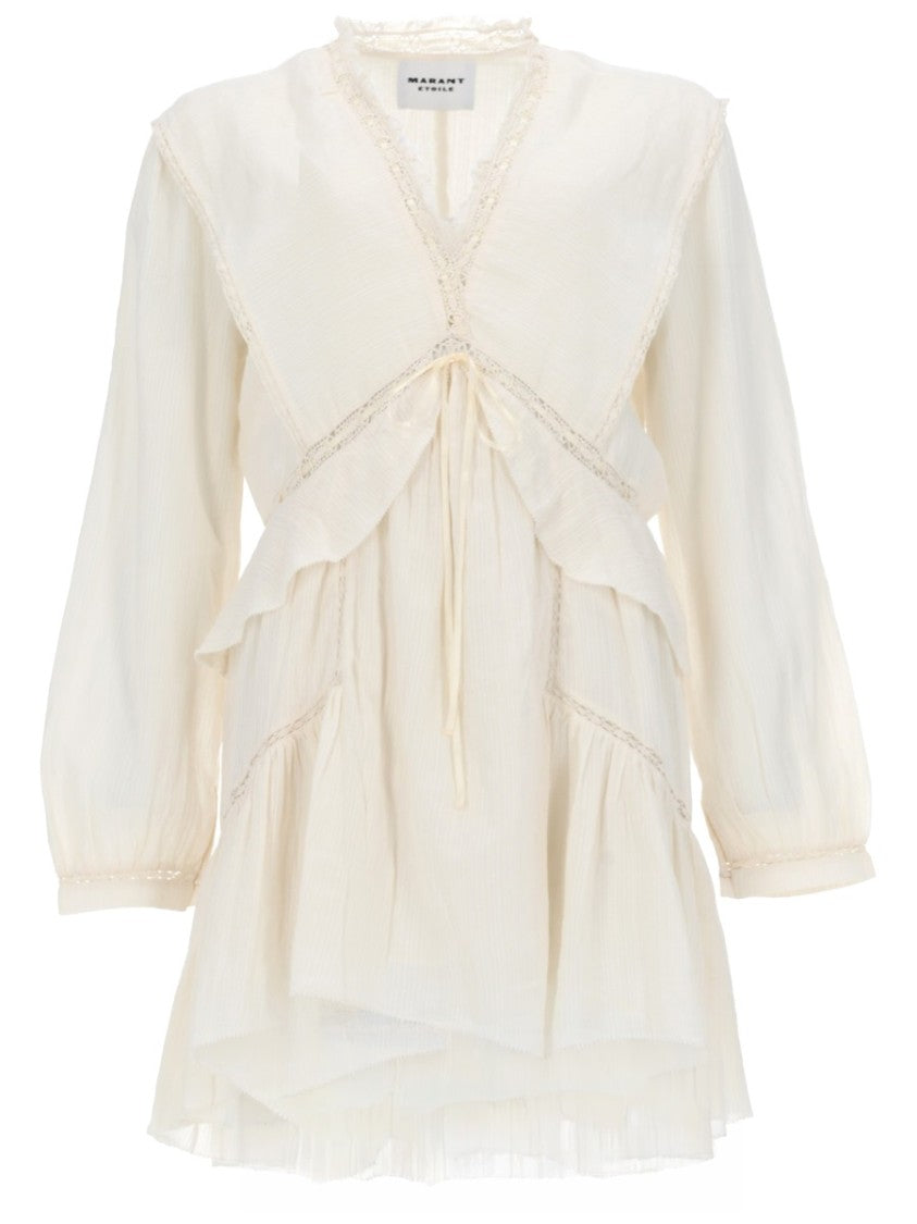 Isabel Marant Étoile Damya Ruffled Trim Lace Mini Dress