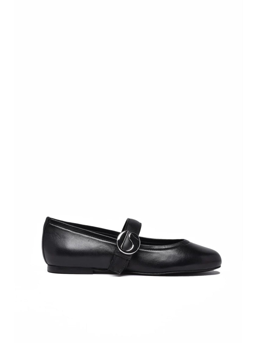 Coperni Black Minimalist Leather Flats