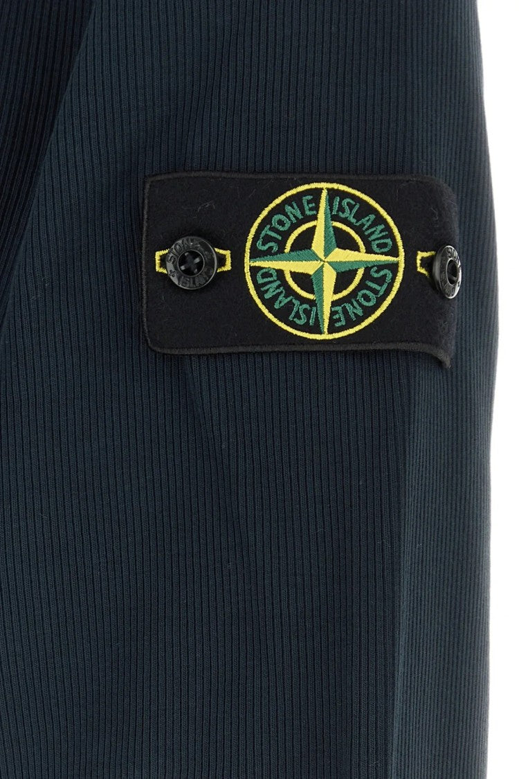 Stone Island Hooded Cardigan With Ribbed Texture And Button-Closure Pockets
