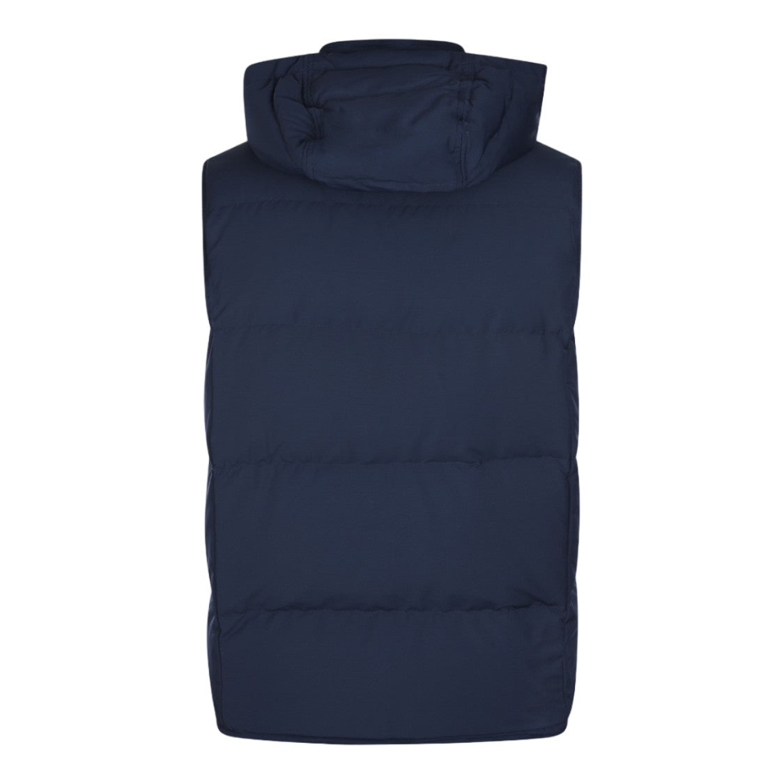 Eleventy Sleeveless Padded Vest With Detachable Hood And High Collar