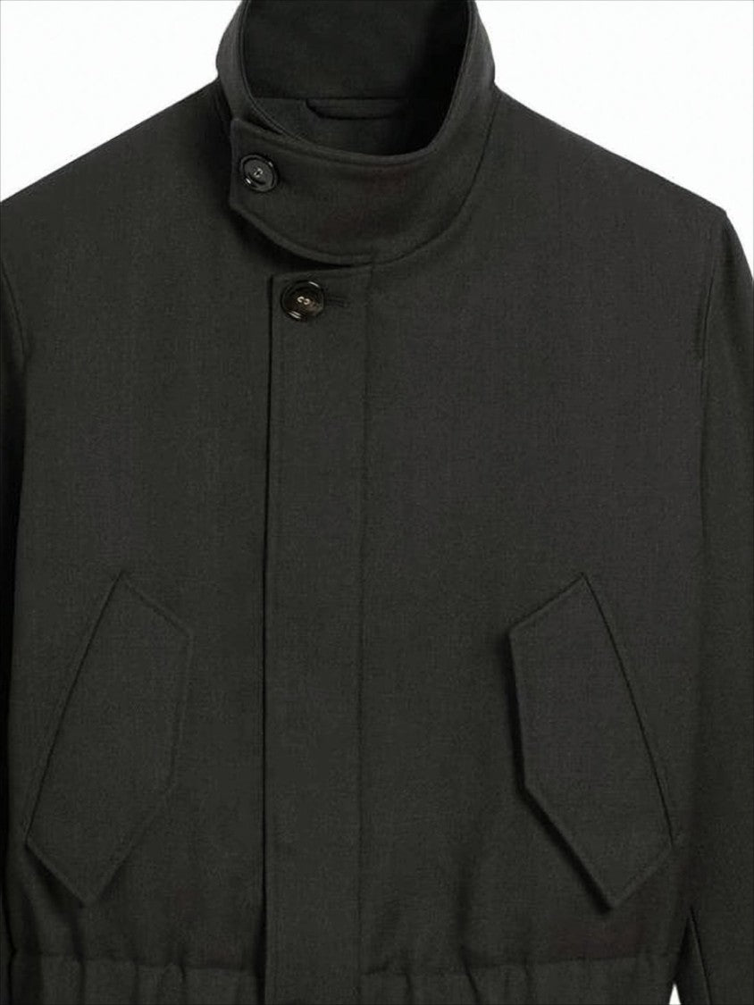 Ami Paris Cropped Black Wool Jacket
