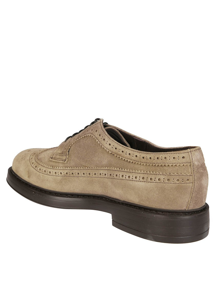 Doucal's Wingtip Derby Shoe With Brogue Perforations