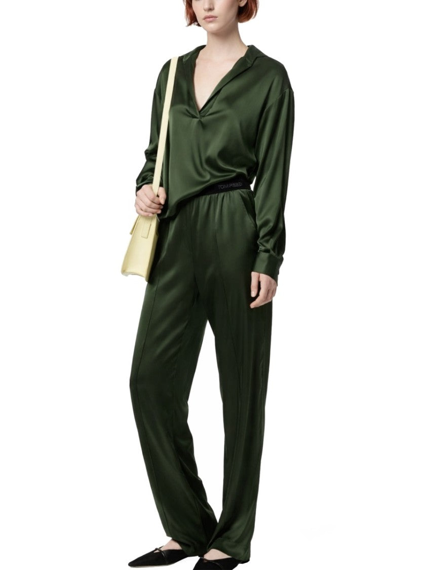Tom Ford Deep Green Silk Pajama Pants