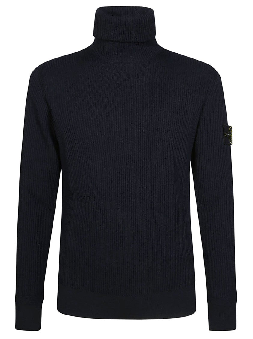 Stone Island Ribbed Turtleneck With High Collar