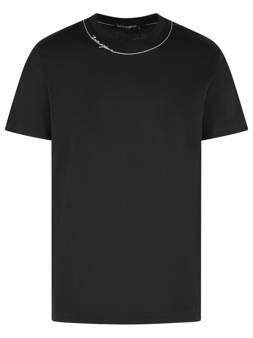 Dolce & Gabbana Black Cotton T-Shirt