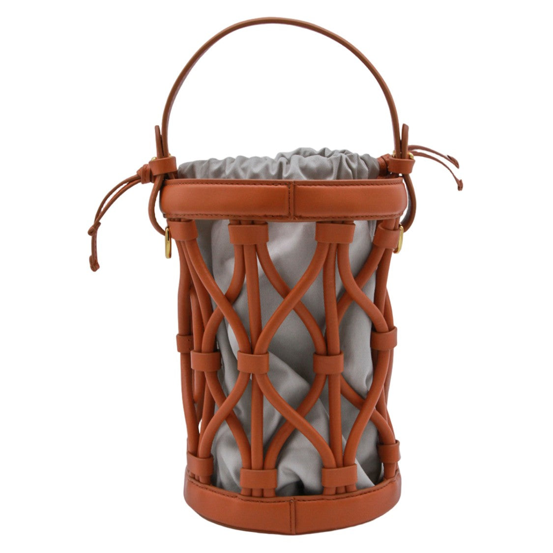 Coccinelle Cylindrical Brown Leather Handbag