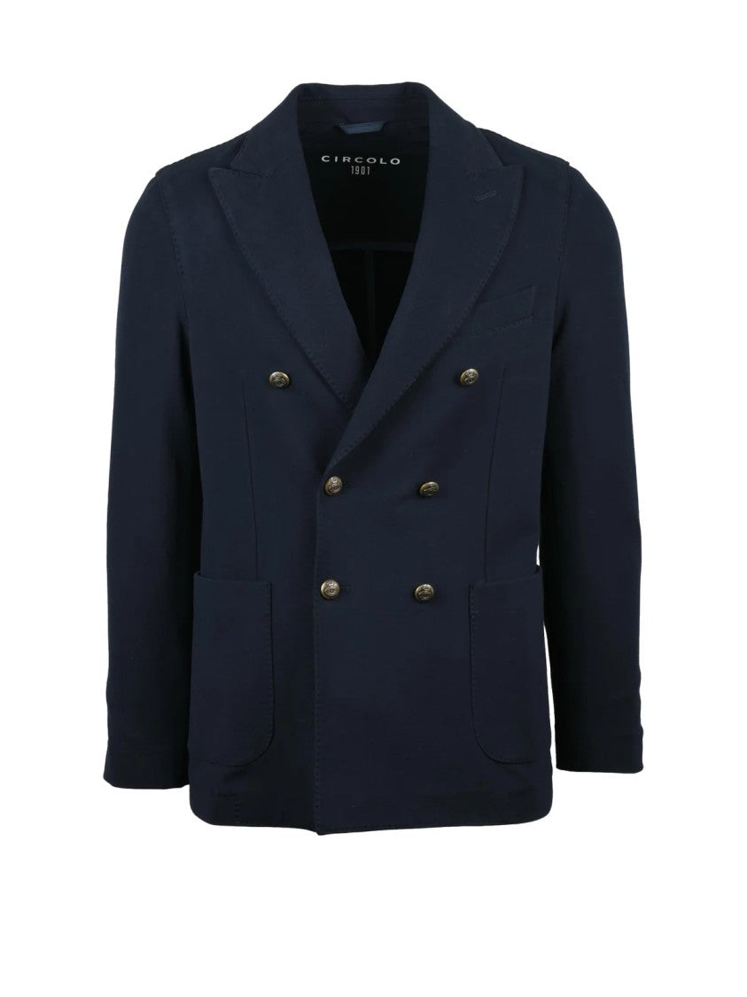 Circolo 1901 Double-Breasted Jacket In Stretch Cotton With Unlined Design