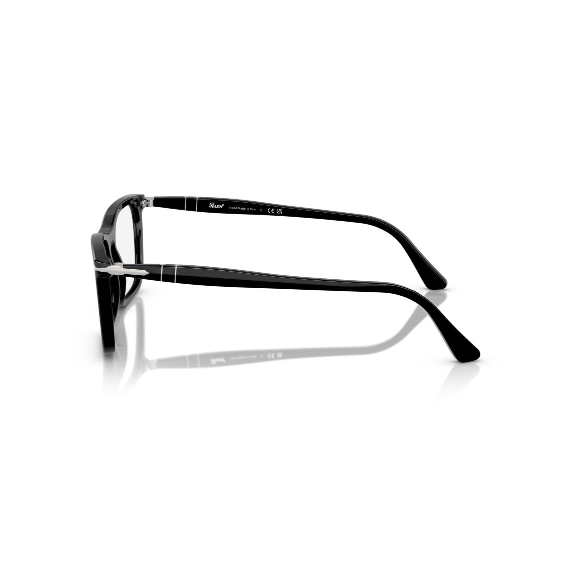 Persol 0Po3358v Rectangular Acetate Eyeglasses With Silver Accents