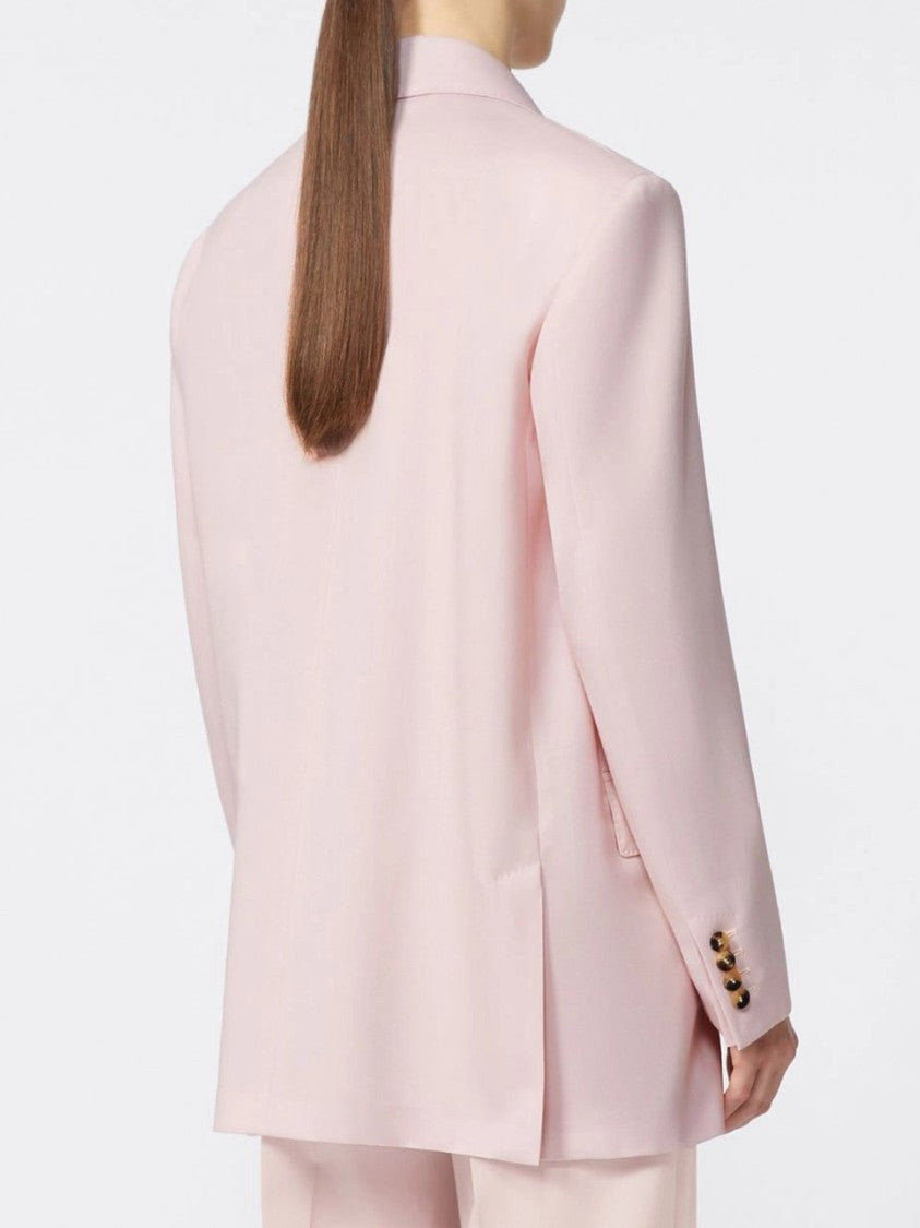 Max Mara Pink Ombrosa Double-Breasted Cotton Blazer