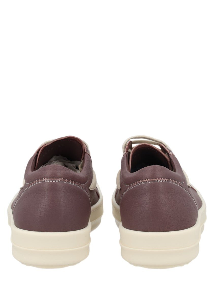 Rick Owens Vintage Muted Plum Ram Leather Low-Top Sneakers
