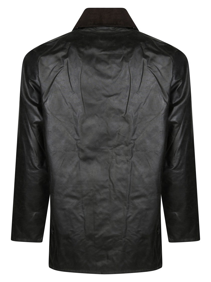 Barbour Utilitarian Black Waxed Cotton Parka Jacket