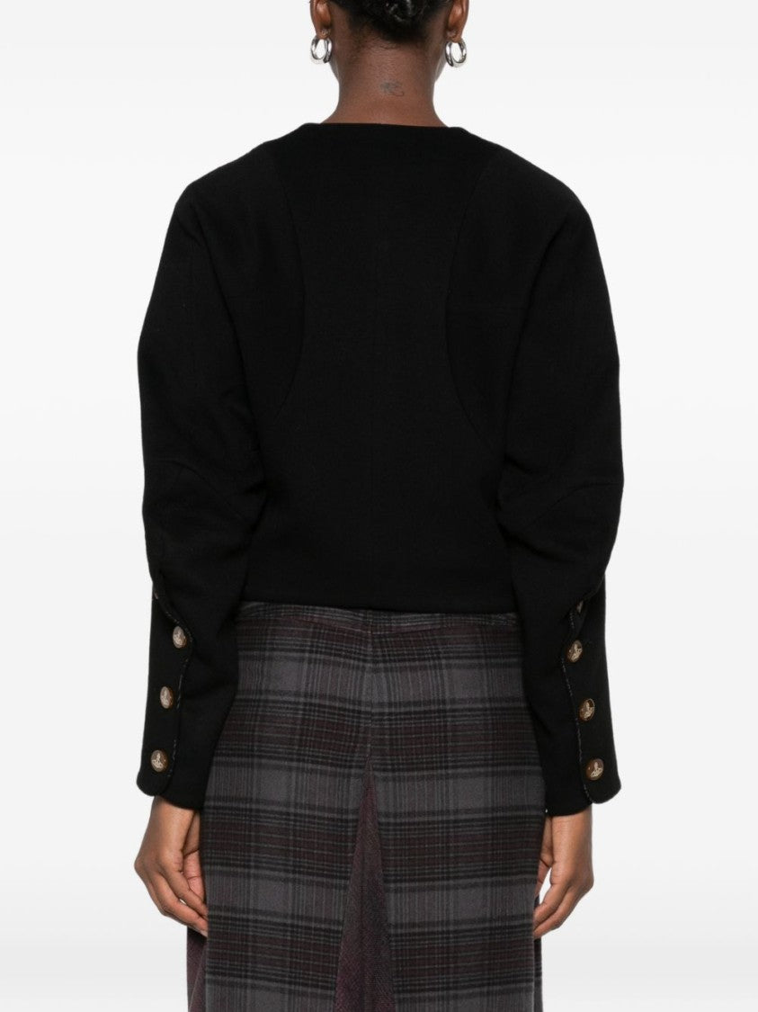 Vivienne Westwood Cropped Jacket With Round Neckline And Gold-Tone Buttons