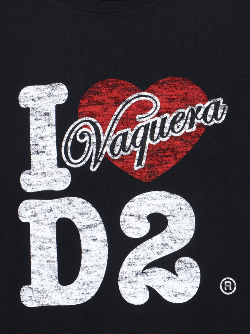 Dsquared2 Black Cotton Logo T-Shirt