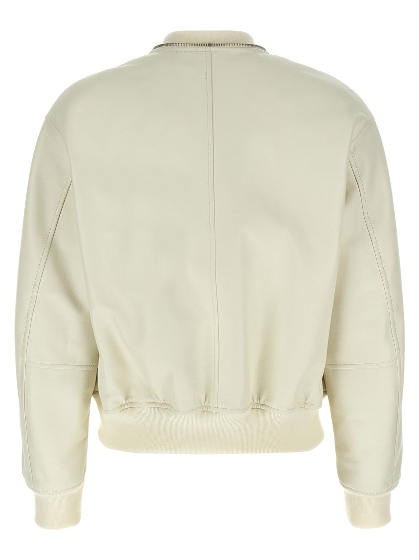 Jil Sander Leather Bomber Jacket