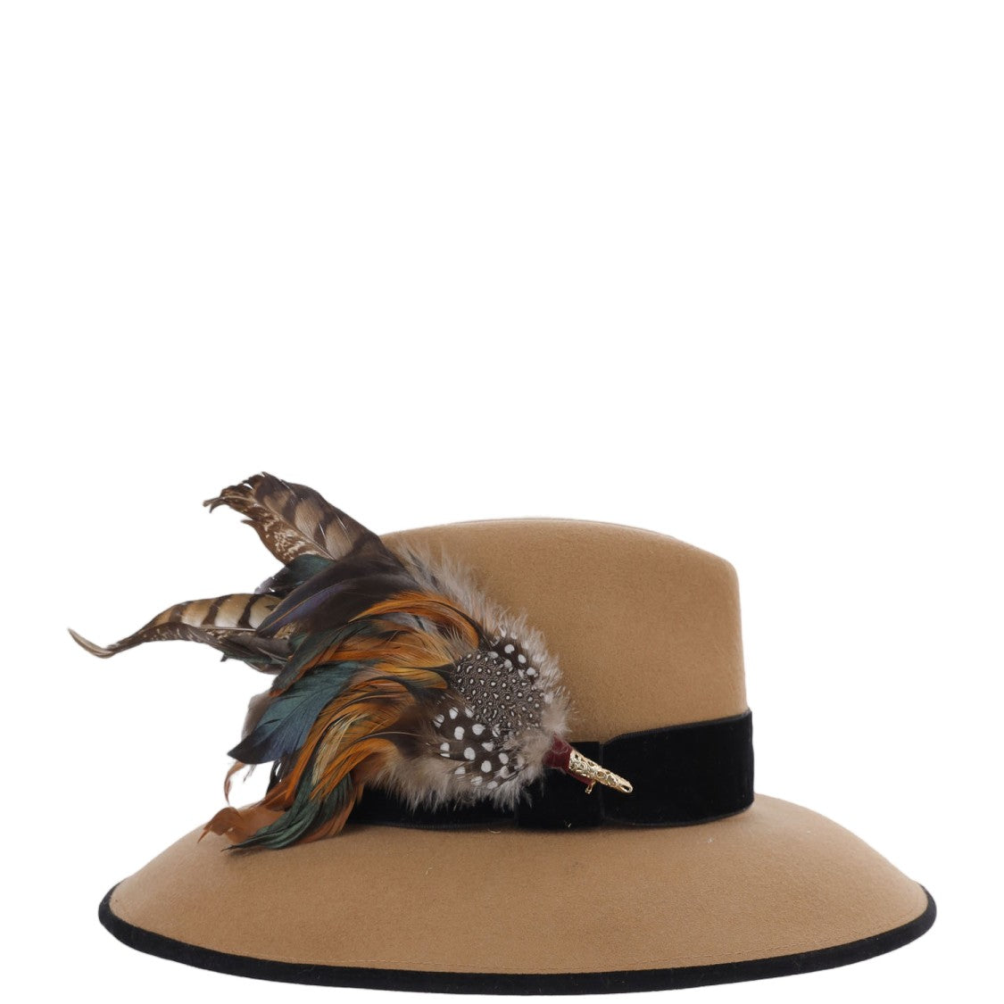 Alexia Alvarez De Toledo Multicolor Feather-Brooch Wool Felt Hat
