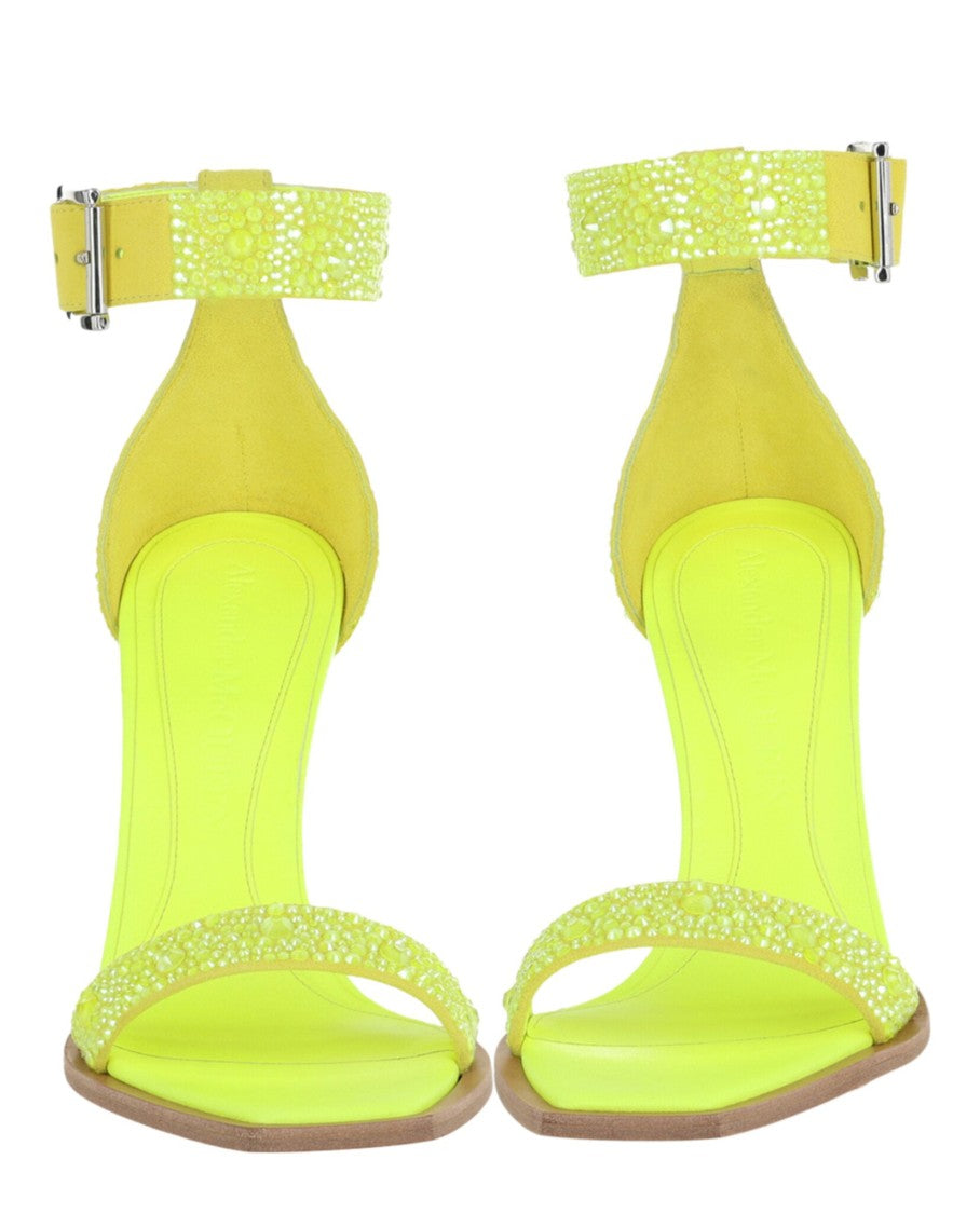 Alexander Mcqueen Crystal Embellished Heel Sandals