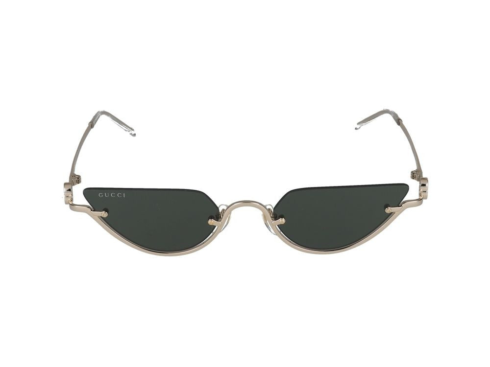 Gucci Gold Metal Frame Cat-Eye Sunglasses
