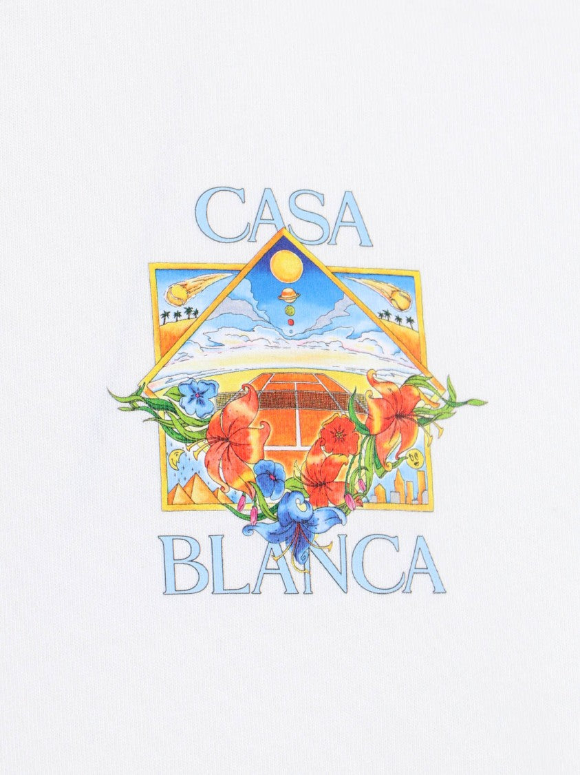 Casablanca "Flower Court Icon" T-Shirt – White