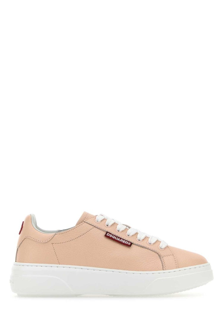 Dsquared2 Light Pink Leather Bumper Sneakers