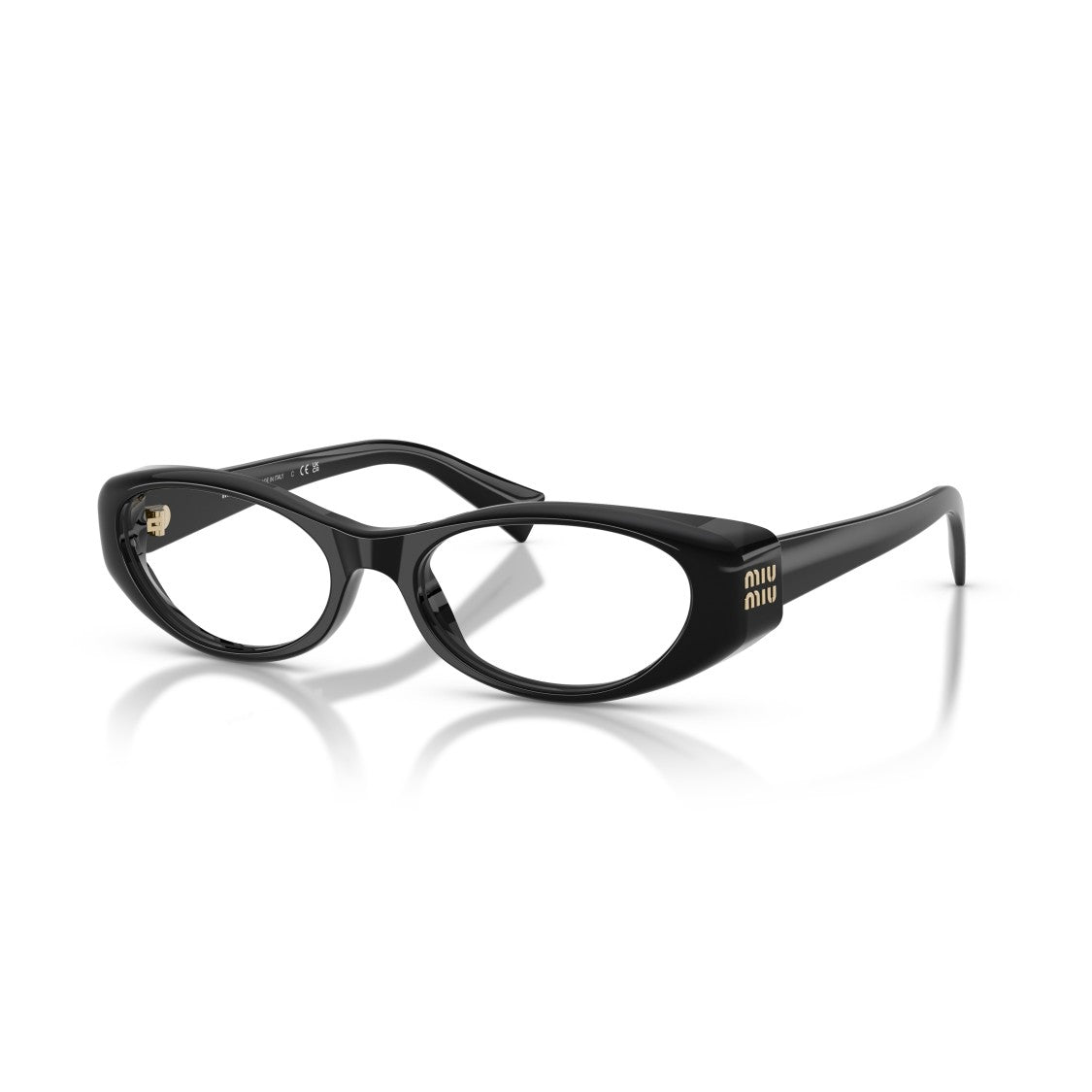 Miu Miu 0Mu 03Zv Oval-Frame Black Acetate Sunglasses